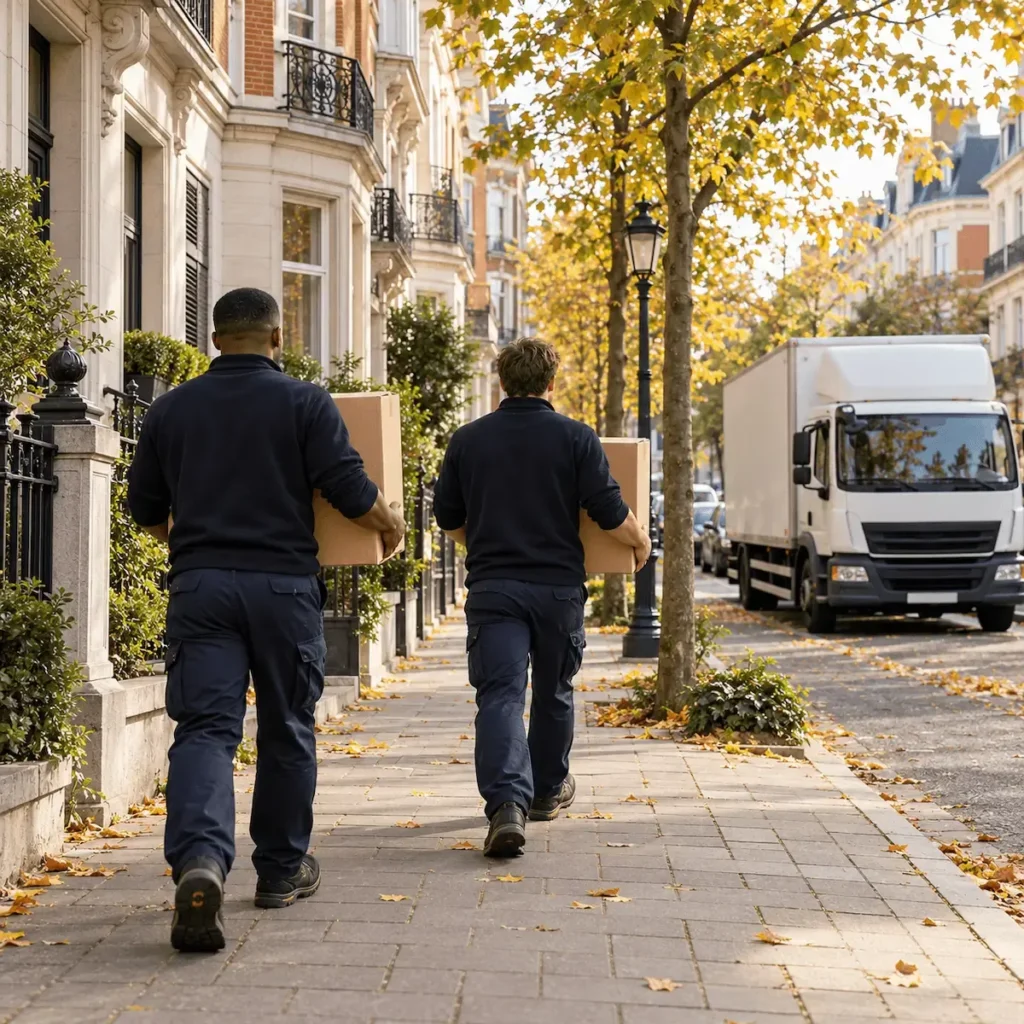 Société de déménagement à Bruxelles : chargement d'un camion